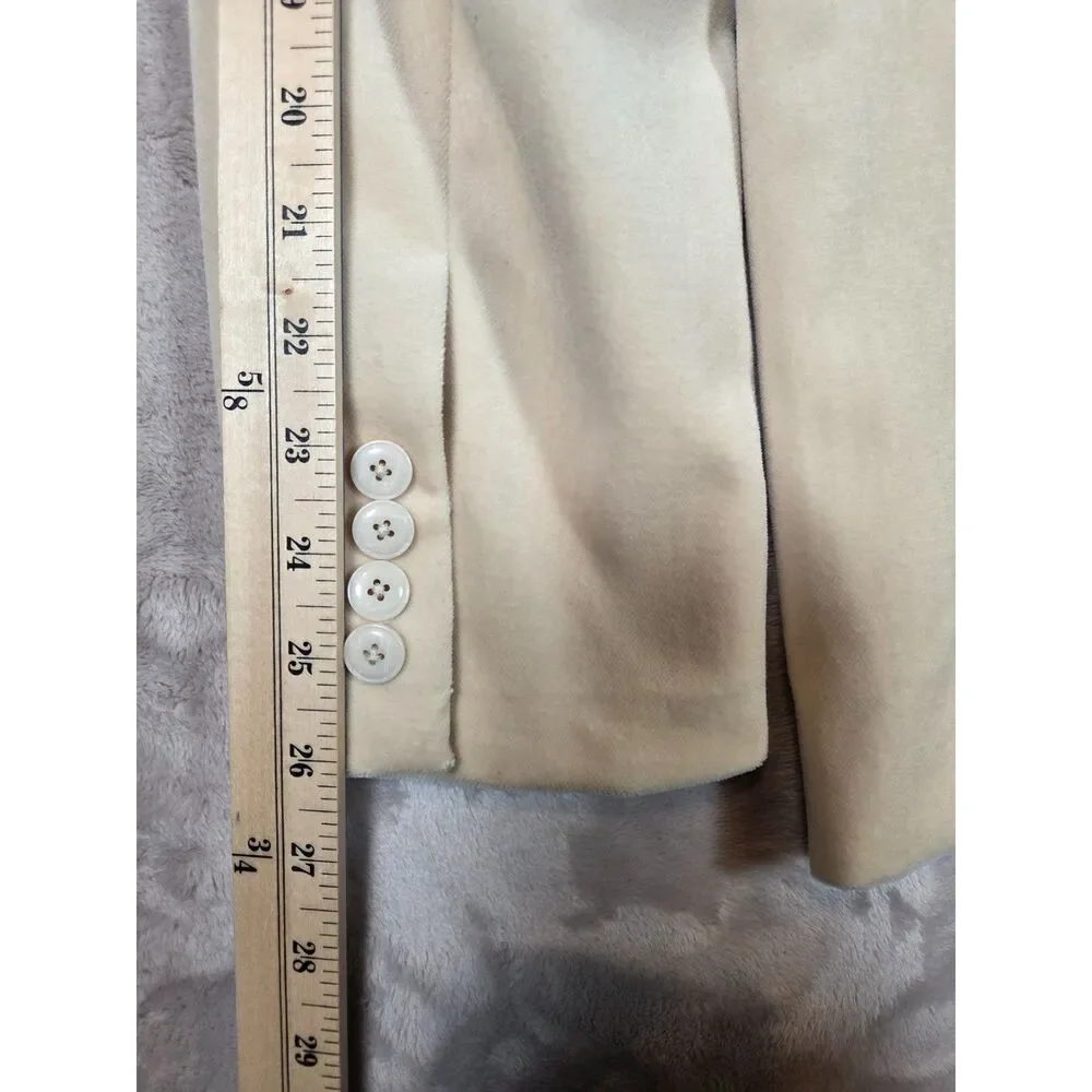 J.Crew Ludlow Velvet Shawl Collar Dinner Jacket 40R Slim Cream Blazer Sport Coat